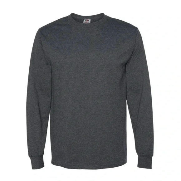 Fruit Of The Loom Select Soft Ring Spun Cotton Wicks Moisture Long Sleeve Crew - Picture 1 of 5